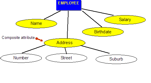 Composite attribute. Composite attribute in er diagram. One example of multivalued attribute.  one example of Composite attribute.. Attribute in English.